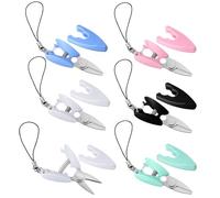 Mabor 6Pcs Mini Scissors, Tiny Compact Yarn Keychain Scissors with Cover