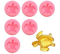 Mabor 6Pcs Mini Turtle Silicone Moulds for Resin, 3D Animal Epoxy Casting Molds for DIY Craft, Cute Sea Turtle Shape Mould for Micro Dollhouse House Garden Landscape Decor Supplies