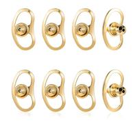 Mabor 8PCS Earring Lifters Backs - Secure Locking Backings for Heavy Earrings, Anti-Droop Earring Supports for Studs & Droopy Ears, Non-Irritating Zinc Alloy Earrings Backers, Gold