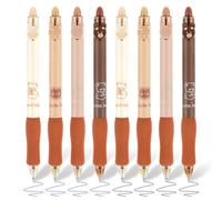 Mabor 8Pcs Retractable Erasable Gel Pens, Cute Bear Gel Ink Pen 0.5mm Black and Blue Ink Smooth Writing Pens with Rubber Eraser on the End for School Office Home Supplies