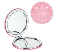 Mabor Compact Folding Round Mini Makeup Mirror - Portable Bling Magnifying Handbag Mirror - Double-Sided for Women's Purse, Handbag, Wallet, Home Office
