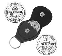 Mabor Decision Coin Stainless Steel Double Sided Coin with PU Leather Case Birthday Presents for Husband Wife Couples Anniversary Presents for Boyfriend Girlfriend Gifts for Her Him