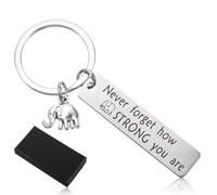 Mabor Elephant Keychain Elephant Inspirational Gifts for Women Strong Women Gifts Small Key Chain for Friend Family Animal Lovers with Box Packaging You Are Strong