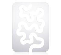 Mabor Meander Quilting Template - 4mm Thick Clear Acrylic Ruler for Freed Motion Sewing, Stipple Stencils Guide Support Domestic & Industrial Machine, Transparent DIY Pattern Tools for Quilters