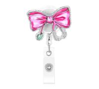 Mabor Nurse Badge Reel, Retractable Badge Reel Nursing for Nursing Students, Medical Staff - Cute & Professional Healthcare Accessories (Pink)