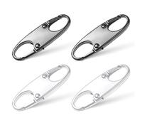 Mabor Zipper Clips Anti Theft Deterrent, 4 PCS Small Zip Puller Locks Mini Snap S Hooks Anti Theft Zipper Clip for Backpacks Camping Fishing Traveling Outdoor Sports (Black and Silver Color)