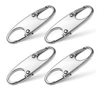 Mabor Zipper Clips Anti Theft Deterrent, 4 PCS Small Zipper Pull Locks Mini Snap S Hooks for Backpacks Camping Fishing Traveling Outdoor Sports Silver Color