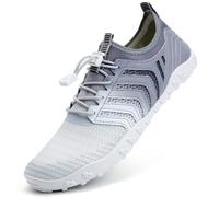 Mabove Water Shoes Womens Mens Quick Dry Beach Shoes for Swimming Pool Snorkeling Diving Kayaking Sailing Lake(Grey White,V011,12 UK,47 EU)