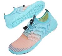 Mabove Water Shoes Womens Mens Quick Dry Beach Shoes for Swimming Pool Snorkeling Diving Kayaking Sailing Lake(Pink Blue V011,6.5 UK,40 EU)