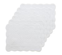 MABOZOO 100% Cotton Quilted Placemats Set of 6,Washable Cloth Table Placemats for Kitchen & Dining Table,Rectangular Pure White Plate Mats