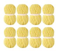 MABOZOO 8 Pack Super Bulky Chunky Chenille Yarn - Fluffy Soft Plush Jumbo Yarn for Chunky Blanket & Arm Knitting - Yellow