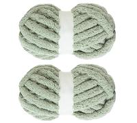 MABOZOO Chunky Yarn for Crocheting 2 Pack,Sage Green Fluffy Jumbo Chenille Yarn,Soft Plush Yarn Bulky,Giant Thick Fuzzy Yarn for Hand Knitting or Arm Knitting (31.7 yds,8 oz Each Skein)