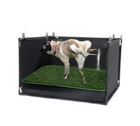 MABOZOO Dog Pee Pad Holder with Artificial Grass, 25 * 21 * 15.7 in Foldable Indoor Dog Potty Tray with Hemmed Edge, No Spill Pee Pad Holder Tray Puppy Litter Box for Dogs