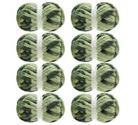 MABOZOO Tie Dye Chunky Yarn for Crocheting 8 Pack,Fluffy Jumbo Chenille Yarn,Soft Plush Yarn Bulky,Giant Thick Fuzzy Yarn for Hand Knitting or Arm Knitting,Sage Green (29 yds,8 oz Each Skein)