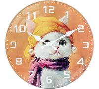 Mabpedo 30cm Cute Cat Wall Clock - Battery Operated Silent Non Ticking Analog Clock, Large Easy-to-Read Numbers for All Ages, Perfect Clocks for Living Room Bedroom Office Gym Hotel Classroom Decor