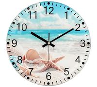 Mabpedo 30cm Rustic Sunflower Wall Clock Non-Ticking, Silent Analog Battery Clock with Sunflower Design Large Number Decorative Wall Clocks for Living Room Cozy Bedroom Study Rooms Office Hotel