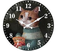 Mabpedo 30cm Silent Wall Clock Non Ticking, Thick Glass Analog Battery Operated Clock with Cute Cat Design Large Number, Modern Decorative Wall Clocks for Living Room Bedroom Office Bathroom Outdoor