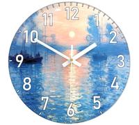Mabpedo 30cm Wall Clocks Battery Operated - Silent Non Ticking Analog Clock with Exclusive High-Design & Large Numbers Premium Glass Material Clock for Bedroom Living Room Office Kitchen Classroom
