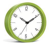 Mabpedo Silent Analog Loud Alarm Clock for Bedrooms, 4.5" Battery Operated Alarm Clock with Modern Round Design, Plastic Small Desk Clock for Heavy Sleepers Adults Teens Seniors College Dorms, Green