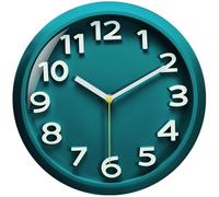 Mabpedo Wall Clock, 28cm Silent Non Ticking Battery Operated Clock Easy to Read Analog Decorative Wall Clocks for Bedroom Living Room Office Home Gym Porch Decor Indoor Outdoor Clocks, Navy Blue