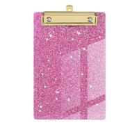 Mabta Acrylic Office Clipboard Glitter File Clipboard Writing Tablet 4x6Inch Clipboard with Low Metal Clip and Hanging Hole