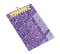 Mabta Acrylic Office Clipboard Glitter File Clipboard Writing Tablet 4x6Inch Clipboard with Low Metal Clip and Hanging Hole
