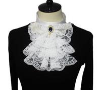 Mabta Victorian Vintage Lace Neck Ruff Ruffle Collar Layered Clown Neck Collar Tie Cosplay Costumes Accessories