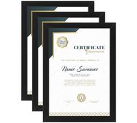 MAC A4 Frame 3 Pack Poster Frame & Document Frame, Wood Picture Frame, Art Poster Frame, Certificate Frame for Wall Mount or Table Top Display For Home Family Office Décor, 21x30cm (Black)