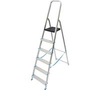 Mac Allister 6 Tread Aluminium, Plastic & Steel Step Ladder (H)1880M