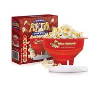 Mac-Corns Large Microwave Popcorn Maker/Popper Bowl with Lid - Hot Air or PoP with Oil or Butter