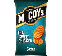Mac Coys THAI SWEET CHICKEN Multipack Crisps 6 Pack Bag - Fully loaded with flavour, iconic ridged crisp, unmistakable crunch