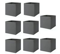 MAC Drona Storage Box 33x38x33 cm Office/home Storage Box Perfect for Everything. Foldable Storage Organizer Boxes for Shelving Unit Bedroom, Wardrobe, and Toys , Children, (8 Pack, Dark grey)