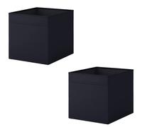 MAC Drona Storage Box 33x38x33 cm Office/home Storage Box Perfect for Everything. Foldable Storage Organizer Boxes for Shelving Unit Bedroom, Wardrobe, and Toys, Children, (2 Pack, Black)