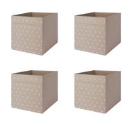 MAC Drona Storage Box 33x38x33 cm Office/home Storage Box Perfect for Everything. Foldable Storage Organizer Boxes for Shelving Unit Bedroom, Wardrobe, and Toys , Children, (4 Pack, Dotted/beige)