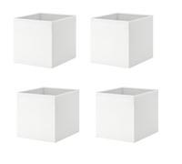 MAC Drona Storage Box 33x38x33 cm Office/home Storage Box Perfect for Everything. Foldable Storage Organizer Boxes for Shelving Unit Bedroom, Wardrobe, and Toys , Children, (4 Pack, White)