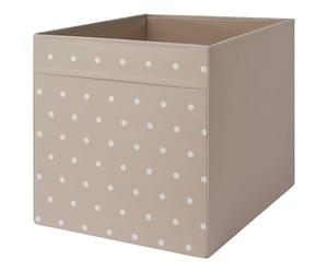 MAC Drona Storage Box 33x38x33 cm Office/home Storage Box Perfect for Everything. Foldable Storage Organizer Boxes for Shelving Unit Bedroom, Wardrobe, and Toys , Children, (1 Pack, Dotted/beige)