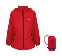 Mac in a Sac - Mini Origin II - Packable Waterproof Jacket for Boys & Girls - Lightweight and Breathable Raincoat that Packs into its own Bag - Red - 8-10 Years