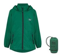 Mac in a Sac - Mini Origin II - Packable Waterproof Jacket for Boys & Girls - Lightweight and Breathable Raincoat that Packs into its own Bag - Bottle Green - 8-10 Years