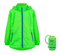 Mac in a Sac - Mini Origin II - Packable Waterproof Jacket for Boys & Girls - Lightweight and Breathable Raincoat that Packs into its own Bag - Neon Green - 8-10 Years
