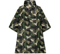 Mac in a Sac Poncho - Packable Waterproof Cape for Men & Women - Lightweight, Windproof & Breathable Rain Jacket with Hood & Cycle Wrist Straps - Green Camo