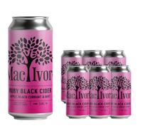 Mac Ivors Ruby Black Cider | Apple, Black Currant & Mint | 440ml, 3.4% ABV, 6-Pack