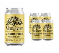 Mac Ivors Session Cider, Fresh and Juicy, 330ml Can, 4.2% ABV | 4 Pack