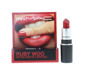 MAc Little Lipstick color Ruby Woo, Red, Mini (MAcS7P004)