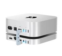 Mac mini M4 Dock，Mate Mini-A with 80Gbps USB-C，2*M.2 PCIex2 SSD Slots，max 16TB Expansion,（8TB*2、USB-C*1、USB-A 3.0 * 2、2.5G LAN*1、SD4.0 * 1、Type-C(PD3.0)*1，3.5mm Audio for Mac mini M4/ M4 Pro