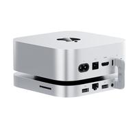 Mac mini M4 Dock，Mate Mini-A with 80Gbps USB-C，2*M.2 PCIex2 SSD Slots，max 16TB Expansion,（8TB*2、USB-C*1、USB-A 3.0 * 2、2.5G LAN*1、SD4.0 * 1、Type-C(PD3.0)*1，3.5mm Audio for Mac mini M4/ M4 Pro
