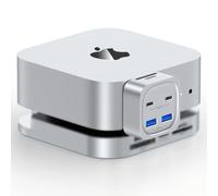Mac mini M4 Hub, 6-in-1 Front-Access Docking Station, Mac mini M4 Accessories with 4× USB3.2 10Gbps (USB-C & USB-A), SD/TF 3.0 Card Reader, Space-Saving Splitter for Creators & Professionals