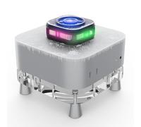 Mac mini Stand with Cooler - No Lag Acrylic Desktop Holder Mount with Magnetic RGB LED Display Cooler, 15W Semiconductor Fast Cooling, Accessories Compatible with Mac mini M4, M4 Pro