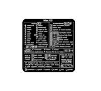 Mac OS Keyboard Shortcut Stickers - No-Residue Laminated Vinyl for 13-16in MacBook Air/Pro (Black)