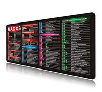 MAC OS Shortcut Key Mouse Pad-Cheat Sheet Desk Mat Large Gaming Mouse Pads | Stitched Edges Non-slip,Large mousepad For Office Study Computer Laptop