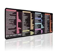 Mac OS Shortcuts Mousepad, Extend Large Desk Mat, Keyboard Pad, Working and Gaming Table Pad, HD Printing, Washable, Non-Slip, Stitched Edge, Gift for Friend and Family on Holiday, 80x30 cm